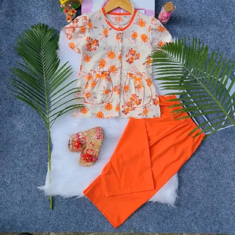 ( 12-44kg) Áo bà ba tay cánh tiên, túi tiền, vải lụa mềm mát kèm quần dài cho bé cao 1,47m trở lại, chuẩn size đồ em gái 7