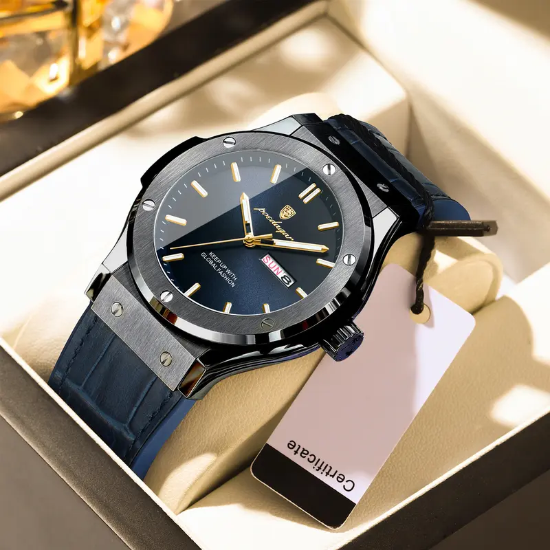 Đồng Hồ Nam Thương Hiệu POEDAGAR Chống Thấm Nước Đồng Hồ Đeo Tay Dạ Quang Phong Cách Sang Trọng Watch Voi 4