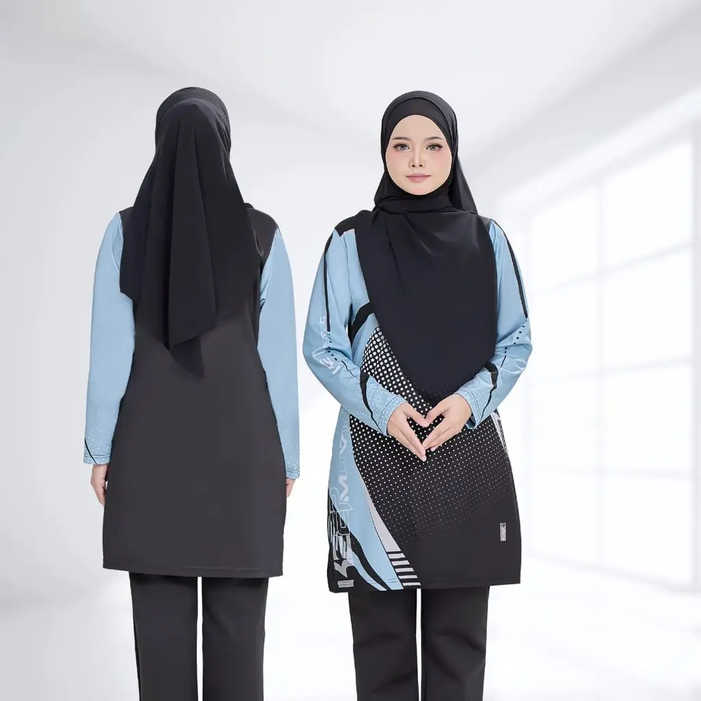Jersey Muslimah Lengan Panjang Wanita Pakaian Muslim Termasuk (Tidak Termasuk Kerudung)