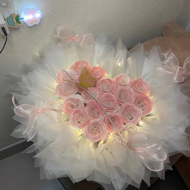 Nó hoa công chúa 19 bông nhũ galaxy giấy mờ trong 2