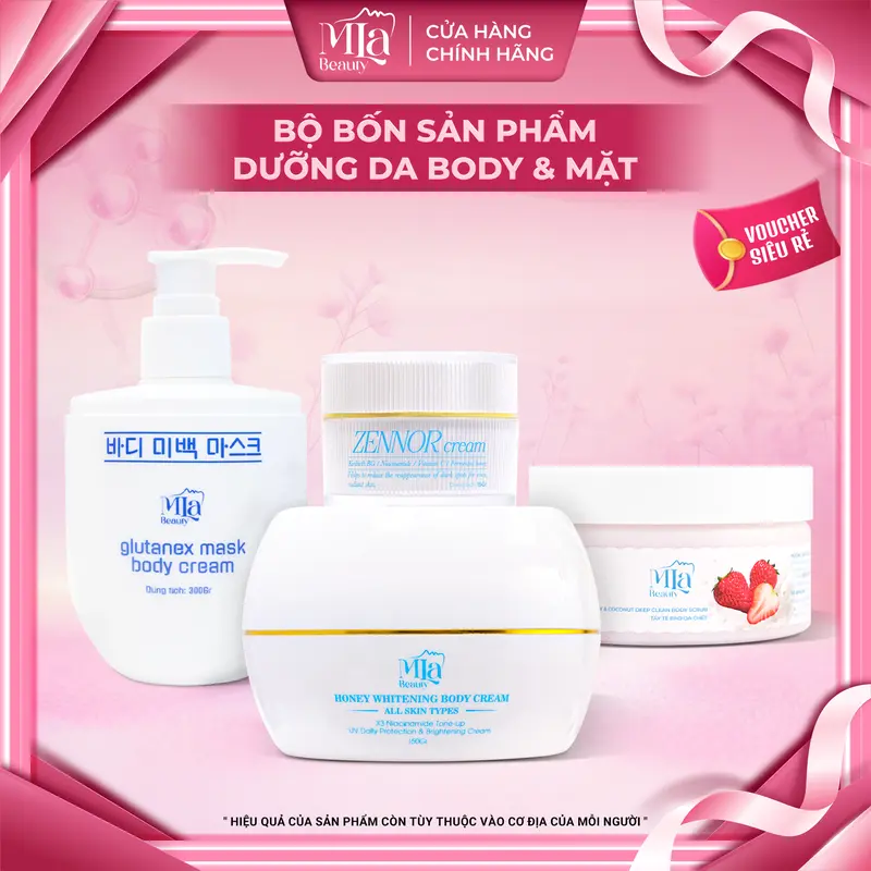 Bộ 4 Dưỡng Da Body & Mặt  [ MLa Beauty ] 0