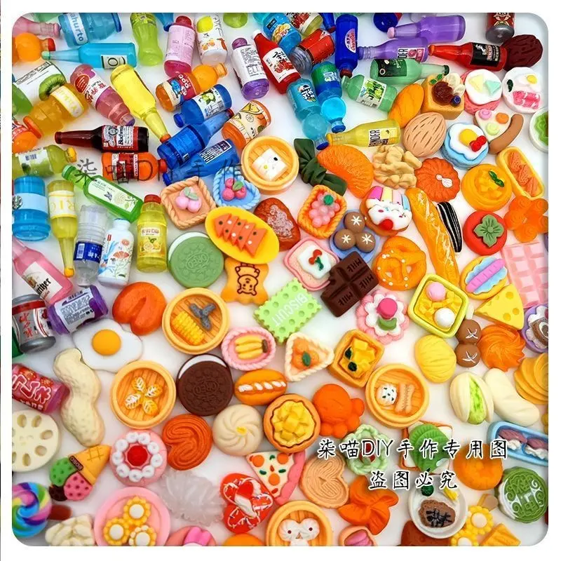 Combo 100 Charm Mô Hình Chai Nước XInh, Đồ Ăn Mini Đồ Thủ Công Trang Trí Nhà Búp Bê 6