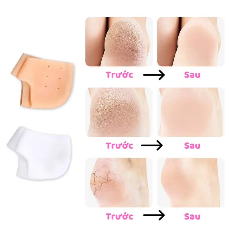 Miếng Lót Gót Chân Silicon Chống Đau Nứt Gót Chân, Lót Gót Chân Mang Giày Êm Chân Bảo Vệ Gót Chân Dễ Dàng Sử Dụng 6