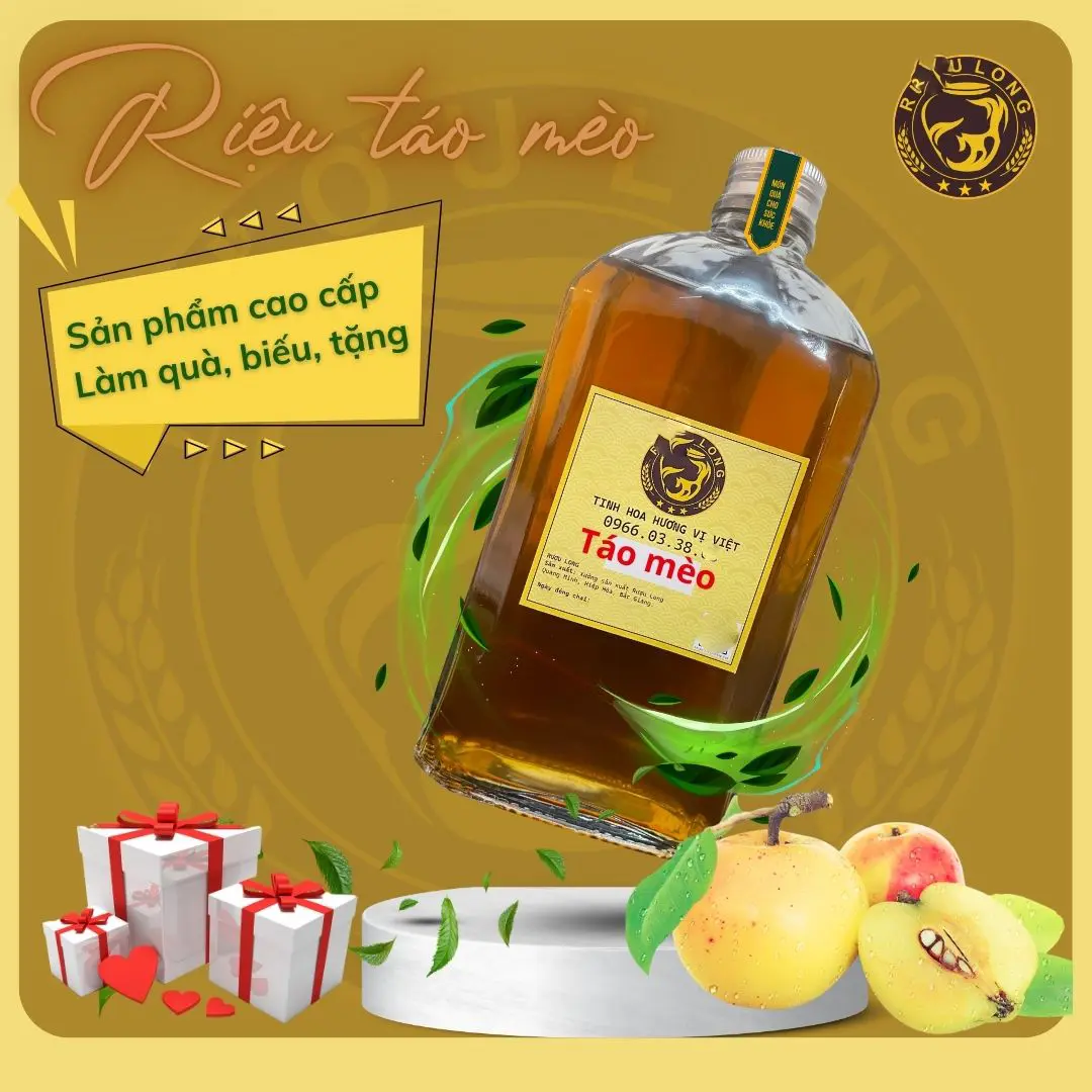 Riệu táo mèo ủ chung 36 tháng loại đặc biệt thơm ngon, êm dịu. Đặc sản Tây Bắc