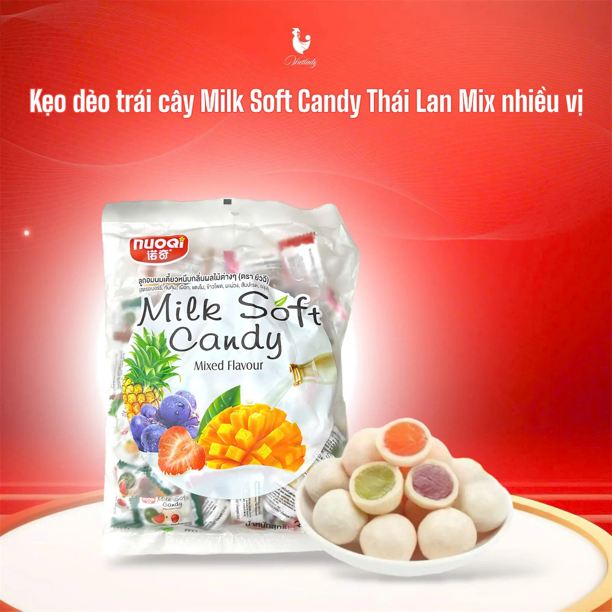 Kẹo Trái Cây Thái Lan Milk Soft Candy 320gr - Mix nhiều vị