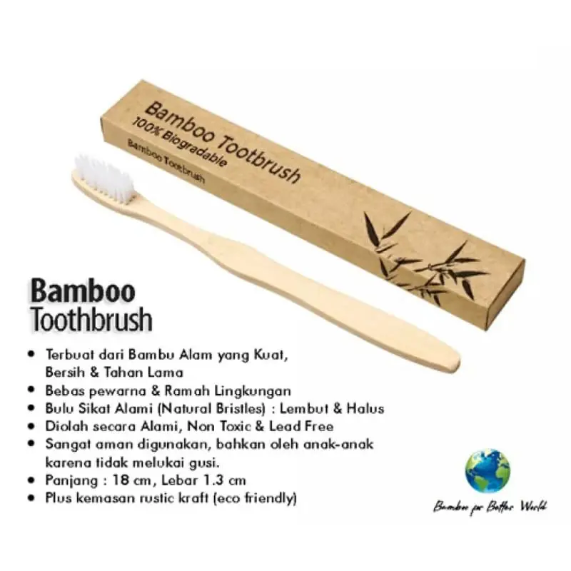 Sikat Gigi Bambu, Bamboo Toothbrush Soft Ramah Lingkungan 4