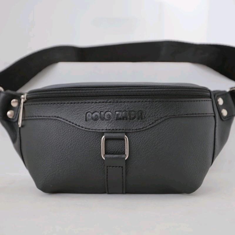 Waistbag Pria Bahan Kulit Pu leather Kekinian High Quality Premium Pinggang Cowok Slingbag 5