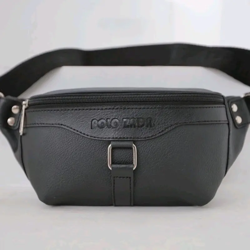 Waistbag Pria Bahan Kulit Pu leather Kekinian High Quality Premium Pinggang Cowok Slingbag 5