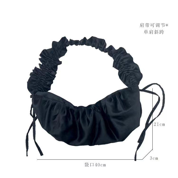 Product Introduction of Women Fashion Korea Ins Casual Pleated Lace Drawstring Designer Vintage Y2k Ladies Large Capacity Shoulder Canvas Bag Backpack 11