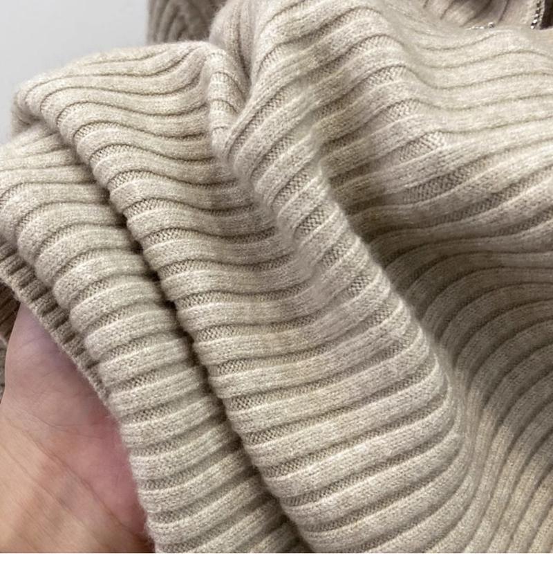 Product Introduction of 200 Wearable plus Size Polo Top Women's Autumn and Winter Half-High Collar Half-Open Zipper Sweater Loose Slimming Sweater Fashion 22