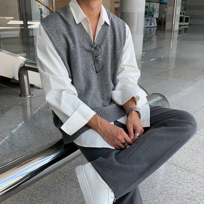 Áo Len Gile Nam Quảng Châu Sweater Unisex Cổ Tim Chất Len Đẹp Kiểu Dáng Hàn Quốc DYACI Menswear 6