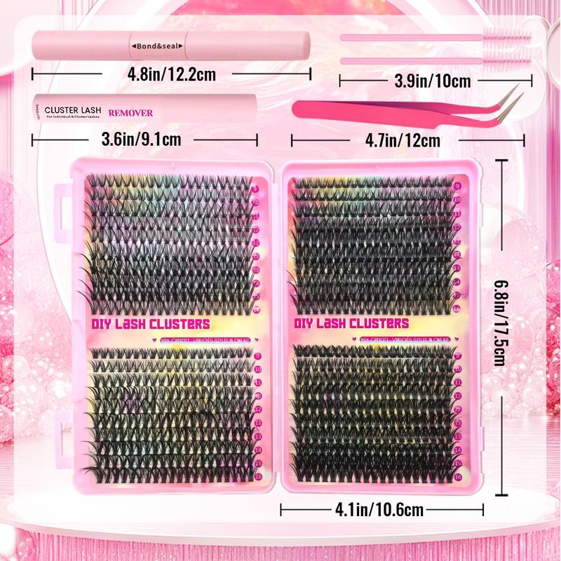 Individual False Eyelashes Kit, 1 Set Natural Look & Extra Thick & Long Lasting & Individual Eyelash Extension Kit with Tools, Makeup 1