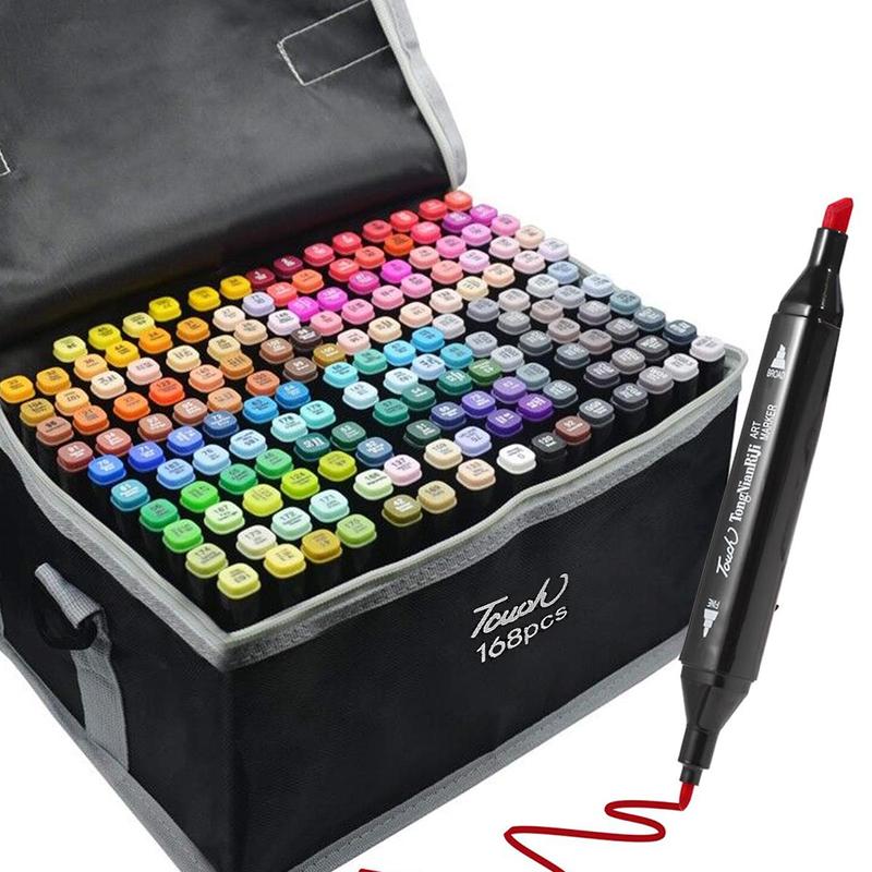 Product Introduction of 24-80color Double-headed Mixed Art Marker Pen Set - Permanent, Quick-drying, Multi-functional Art Supplies, Suitable for Painting, Sketching, Coloring and Underlining - Very Suitable for Artists, Designers and Enthusiasts 0
