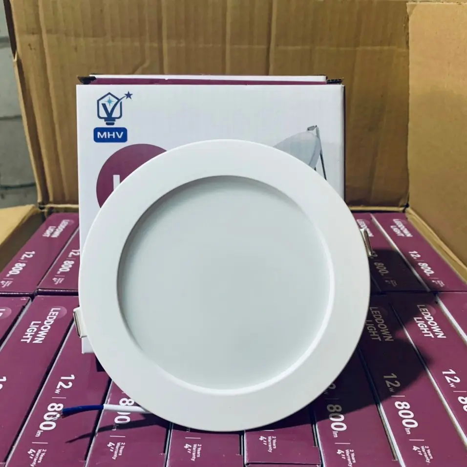 Combo 6 Bóng Đèn Led Âm Trần Mặt Trắng Nguồn Trong Công Suất 9w Phi 90, 12w Phi 110, Sử Dụng Trần Nhà Thạch Cao, Bảo Hành 1 Năm Đổi Mới