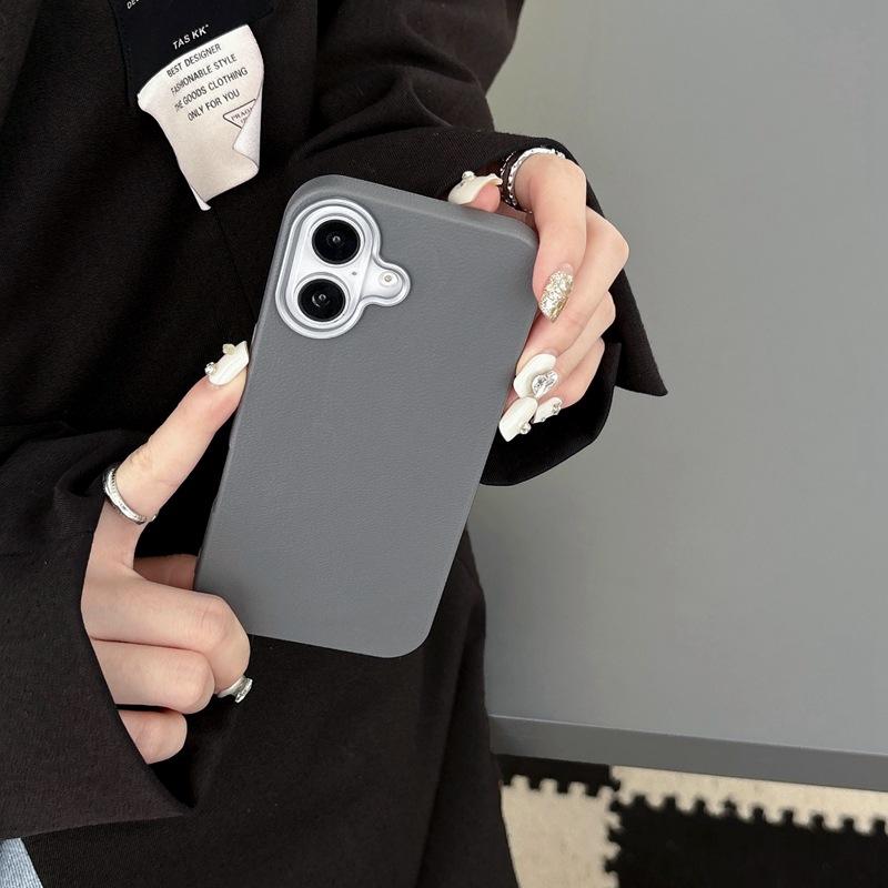 Product Introduction of Minimalist Solid Color Case for Apple 15 New iPhone Case iPhone 16 Pro Max Niche High-end Feel 14 Leather Texture 13 9