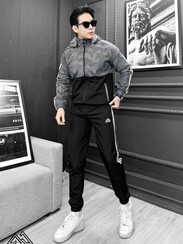 Bộ Quần Áo Gió Nam Menswear Có Mũ 2 Lớp Lót Lông Dày Dặn, Cản Gió Và Đi Được Mưa Nhỏ