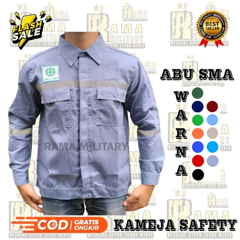 PROMO KAMEJA WEARPACK ATASAN PROYEK SAFETY TAMBANG Katun Baju Seragam Pria Panjang  Pendek Hitam Navy Biru dll tidak sama Celana 3