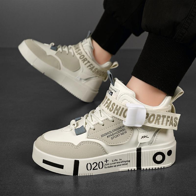 Children's Running Shoes Outdoor Leather Surface Fashionable Shoes Casual High Top Comfortable Board Shoes for Kids 4