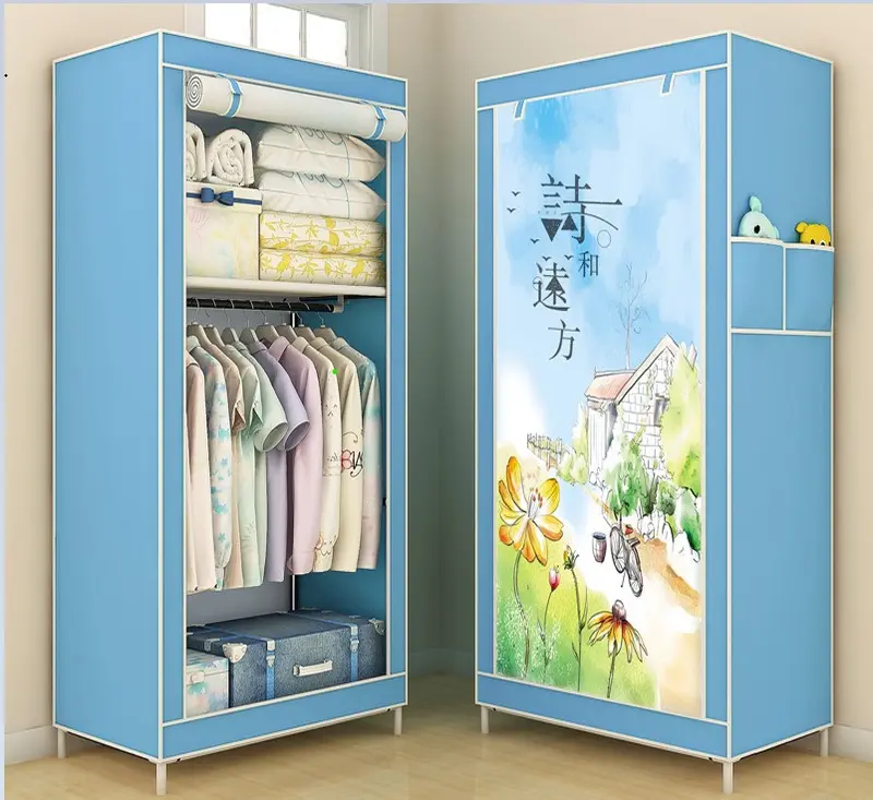 Tủ Vải để quần áo, Tủ khung thép 3D 1 buồng kích thước 60x160x40 cm lắp ghép dễ dàng tudung  quanao tủ  giấy 0