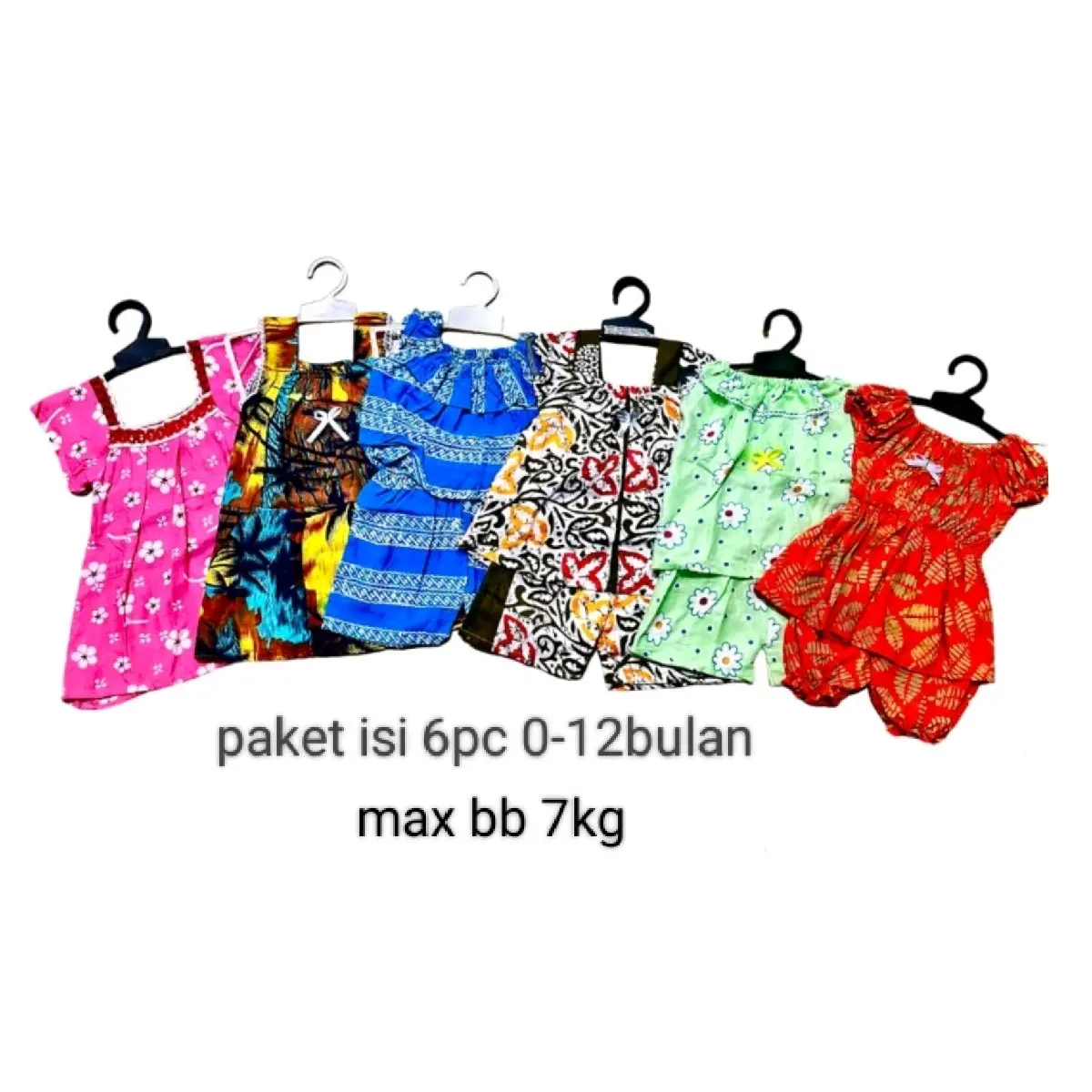 paket baju bayi 0-12bulan isi 6pc