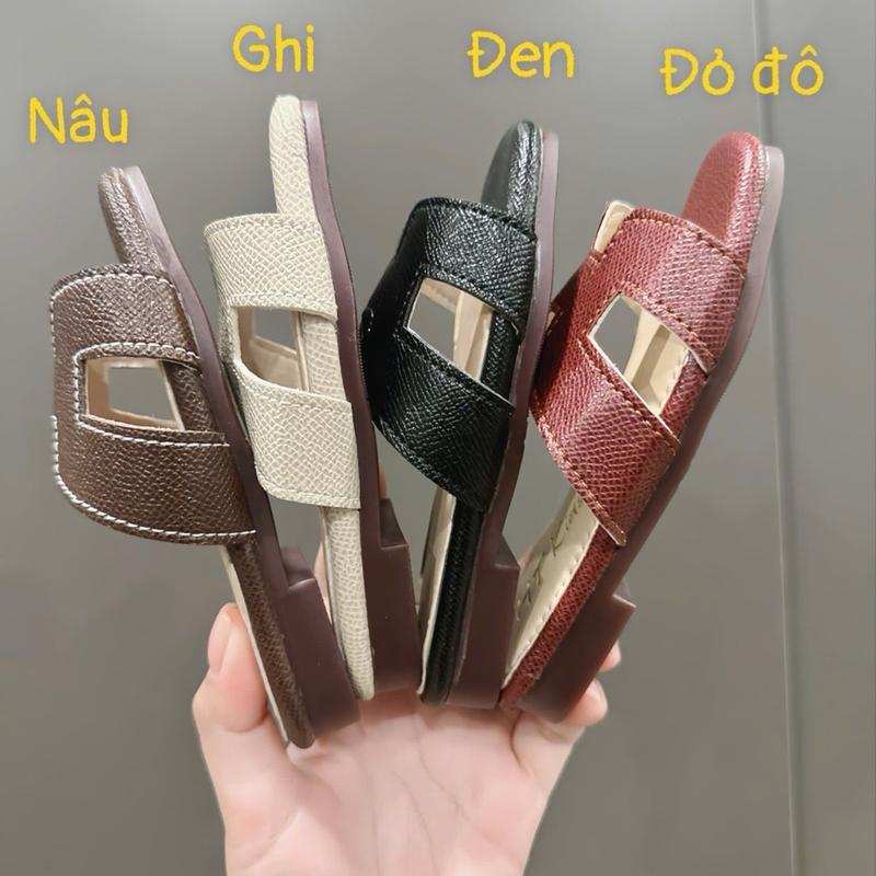  Dép lê H bé gái mẹ và bé -PHOM NHỎ TĂNG 1-2 SIZE lưu ý bảng size - da sần lót may hàng đẹp   lê h sần  Cho Bé 