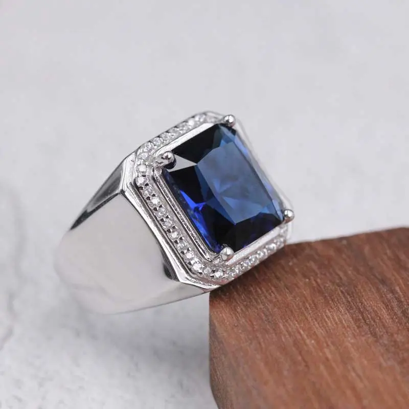 Light Luxury Fashion Classic Models Square Geometric Men'S Business Ring Senior Sense Of Exquisite Simplicity Personality Domineering Index Finger Ring
