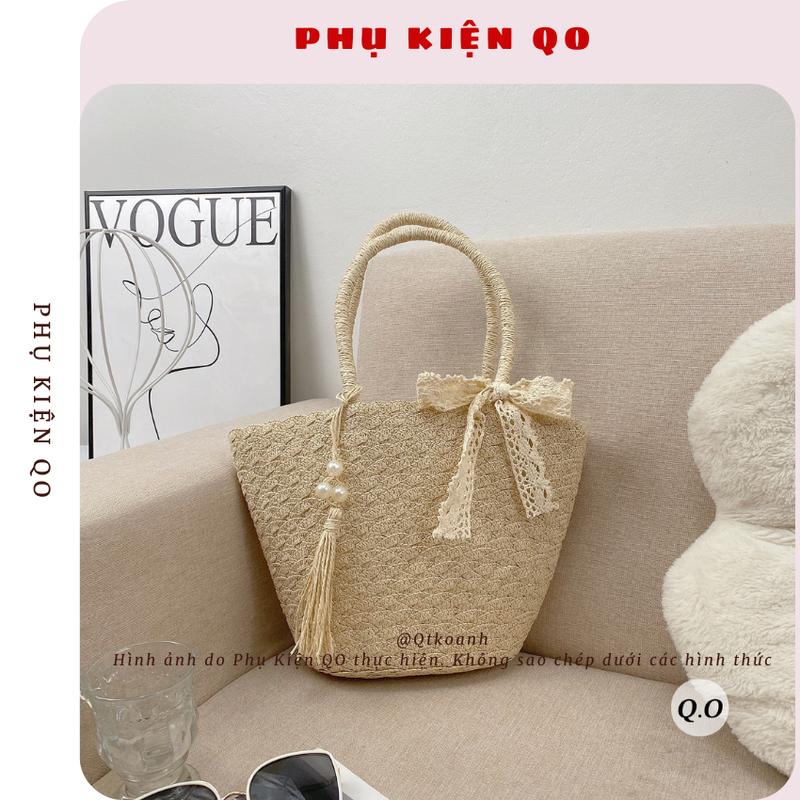Combo túi mũ cói đi biển ,cói móc mềm T17M09 1