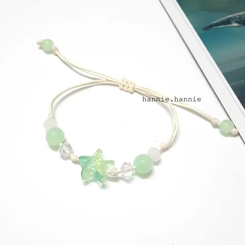 Starfish - Vòng tay dây sáp sao biển (Trắng/Đen/Đỏ/Cam/Vàng/Xanh lá/Xanh biển/Tím) 2