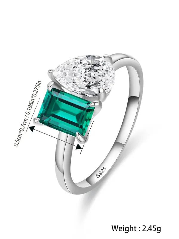 925 Sterling Silver Fashionable Zirconia Ring, Luxury Wedding Fine Jewelry for Women, Trendy All-match & Exquisite Jewelry for Gift 1