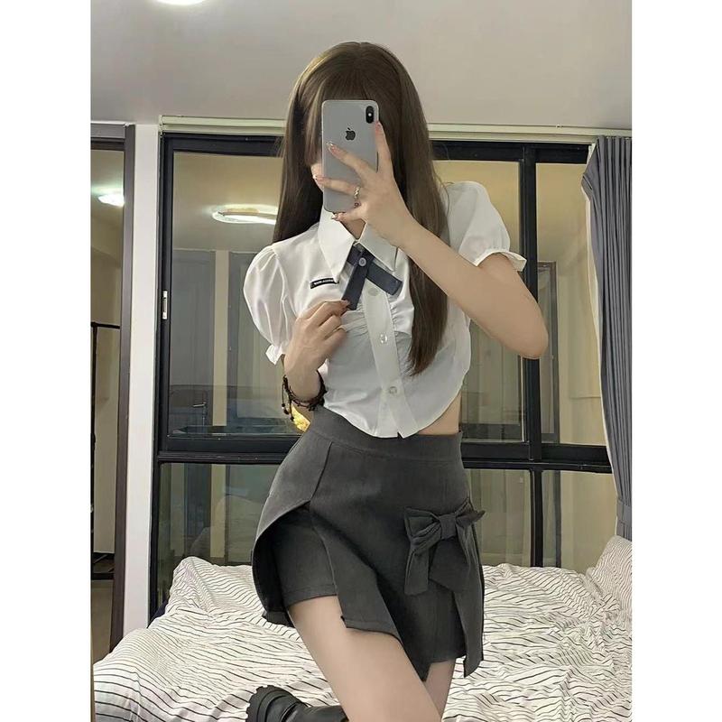 Trang Phục Nam Mùa Hè, Cỡ Nhỏ Tay Phồng Màu Trắng, Váy Bodycon, Phong Cách Preppy, Bộ Đồ Hai Mảnh, Dành Cho Phụ Nữ, Thiết Kế Dễ Thương Và Gợi Cảm, Thích Hợp Cho Năm 2023, Bán Chạy, Có Sẵn Trong Cửa Hàng, Bán Năm 2025 5