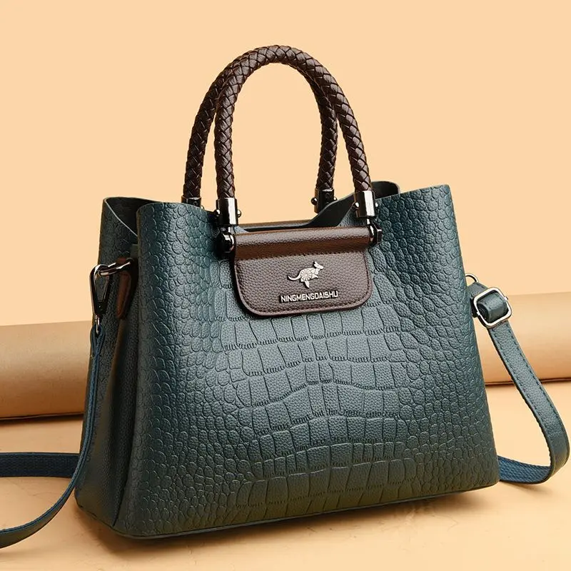 Shoulder Genuine Leather Bag 2024 New High Fashion Large Capacity Women's Bag Handbag Light Luxury Beautiful Mom Handbag