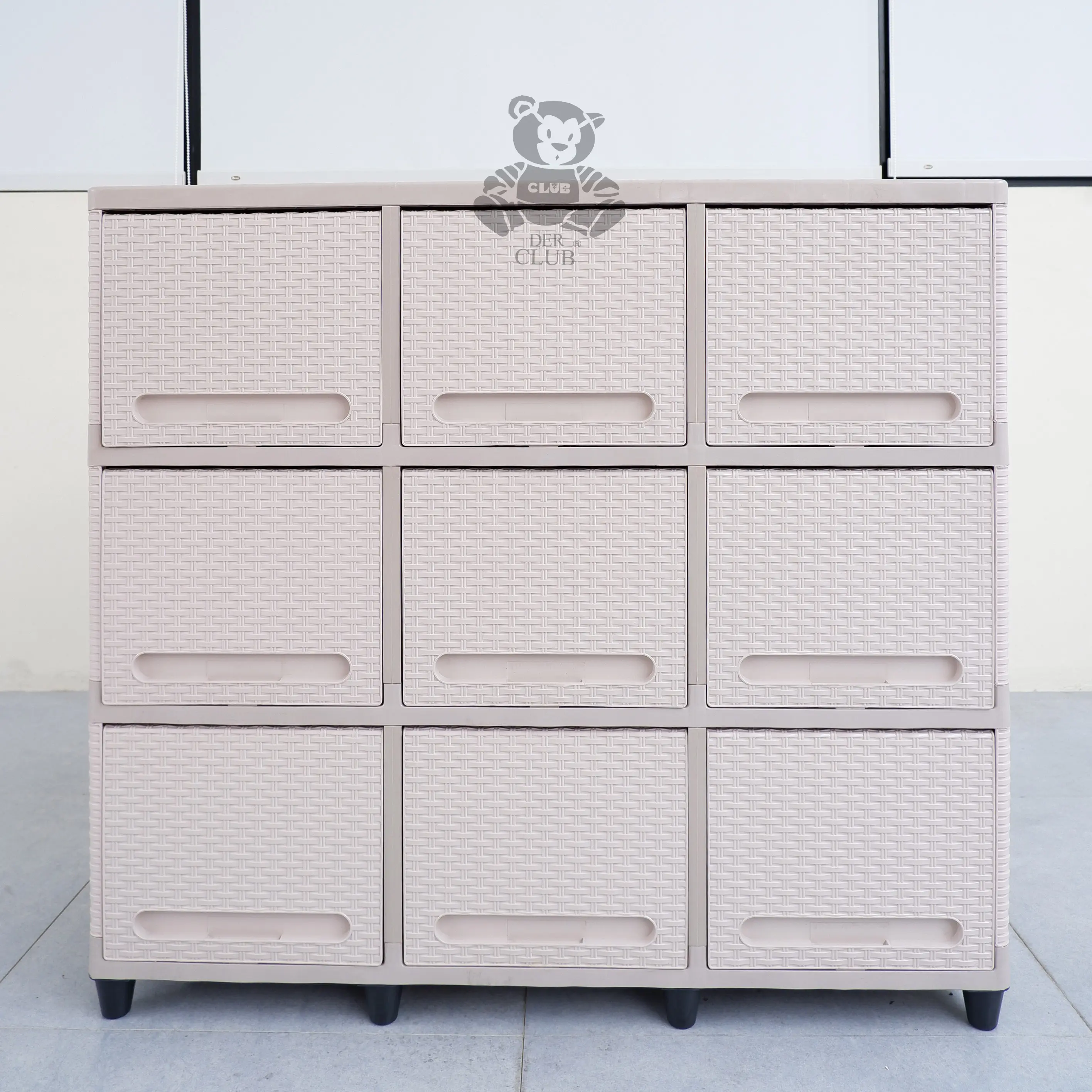Justin Triple Flip Rattan Susun 3 (Justin by CLUB) - Lemari Plastik Pintu Geser - Lemari Laci Plastik Minimalis - Lemari Penyimpanan Serbaguna - Laci Penyimpanan Serbaguna - Lemari Plastik Multifungsi - Lemari Laci Plastik Club storage cabinet