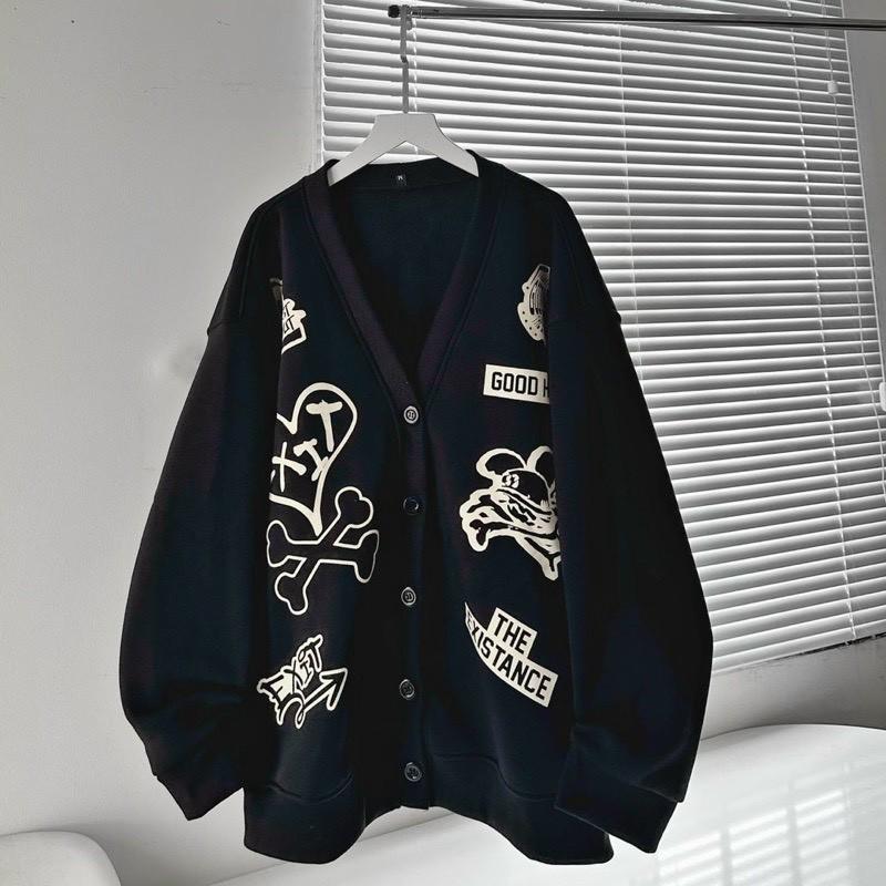 Áo khoác nỉ cardigan GOOD hình in nổi Jacket Menswear 4