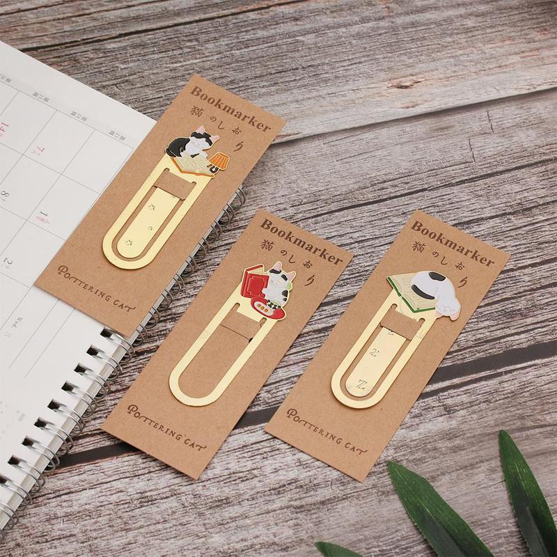 Product Introduction of School Supplies Metal -plated Label Book Folder Cute Cats Bookmark 7
