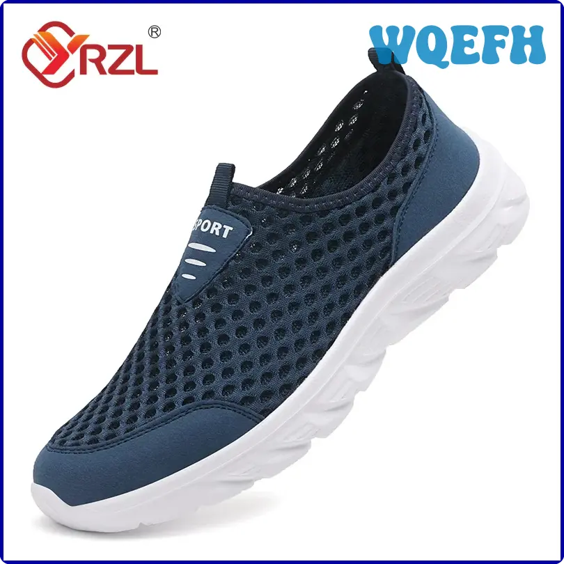 WQEFH YRZL Summer Men Casual Shoes Hollow Mesh Sneakers Men Trendy Lightweight Gym Shoes Adult Breathable Men's Trainers Loafers Men FDBCD