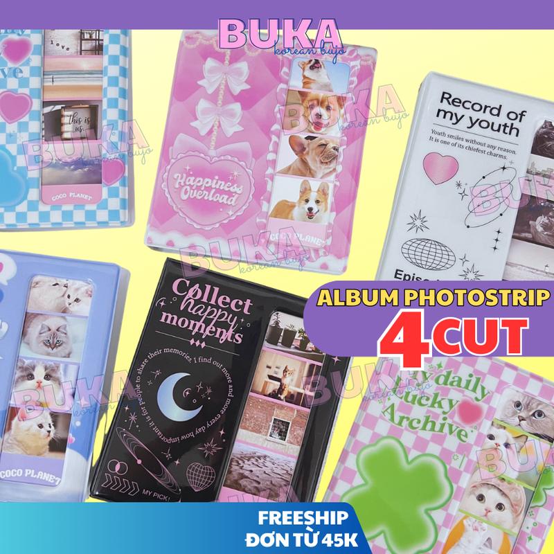  Album photostrip Buka album đựng ảnh photobooth 4cut bảo vệ card ảnh thần tượng phong cách Hàn Quốc 