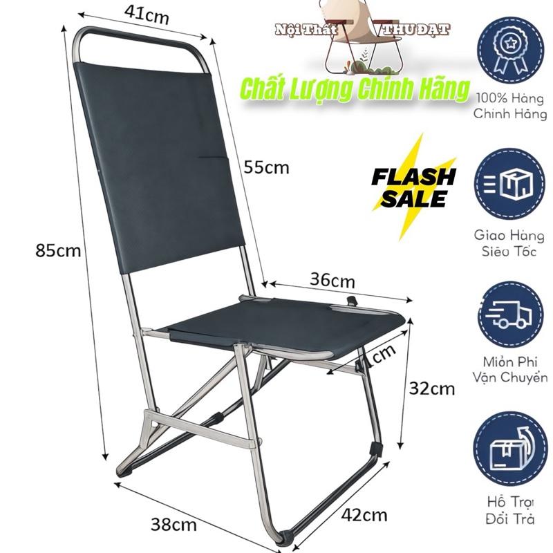 Ghế xếp inox lưng cao 85cm