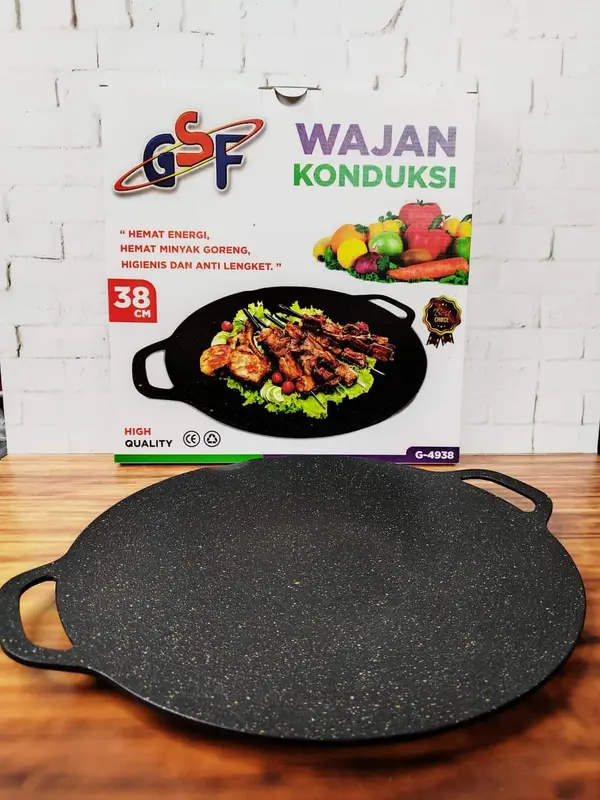 WAJAN KONDUKSI GSF G-4934 34CM /GSF G-4936 36CM /GSF G-4938 38CM / WAJAN PEMANGGANG BBQ BULAT / WAJAN ANTI LENGKET MURAH 2