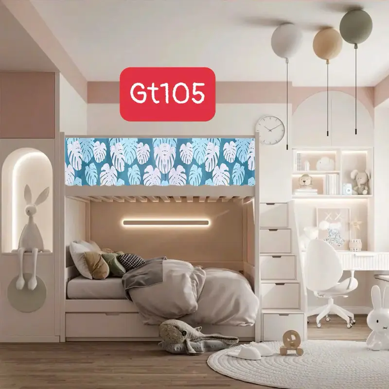 [có size 3m] Rèm che gác lửng, rèm DÁN KÈM GAI DÁN lan can gác trọ vải poly 6