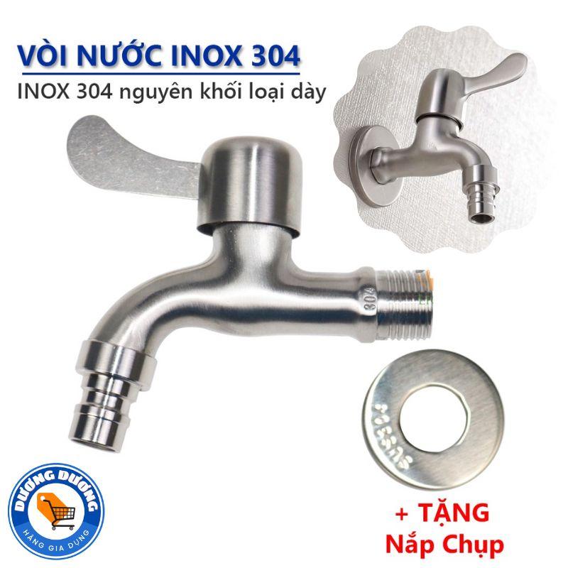 Vòi Nước INOX 304 - VÒI HỒ Tay Gạt Xả Nước Siêu Mạnh ,Đầu Vào D21mm - Vòi  Inox Cho Máy giặt Tăng Áp Dễ Dàng Lắp Đặt voinuoc  xoay