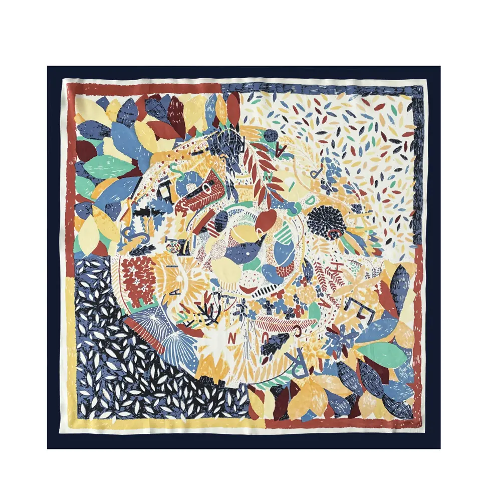 Spring New 70 Small Square Towel Silk Scarf Letter Printing Silk Scarf Ladies New Professional Scarf Satin Scarf