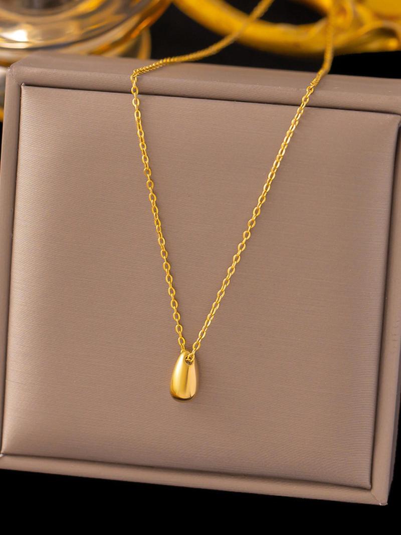 Product Introduction of Water Drop Shaped Pendant Necklace for Women, Fashion Jewelry for Party, Daily Clothing Decor, Trendy All-match & Exquisite Jewelry for Birthday Gift 3
