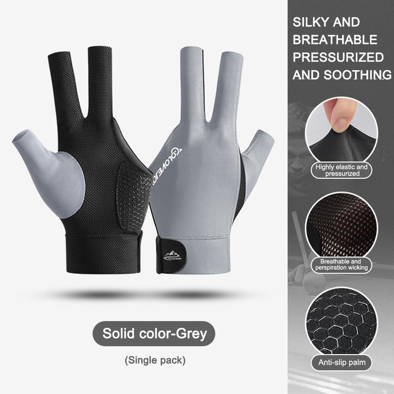 Product Introduction of Open Finger Billiard Gloves Breathable Polyester Snooker Sport Glove Adjustable Sticker Smooth Soft Lightweight Amateur Training 19