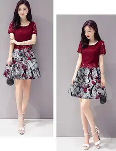 Dress Pesta Wanita Brukat Batik Polos Baju Kondangan Wanita Remaja Dewasa Motif Bunga Gaun Wanita Mewah Murah Lamaran Tunangan Hajatan Acara Natal Tahun Baru Imlek Lebaran Hari Raya Gereja Casual Simple Gaun Kasual Formal