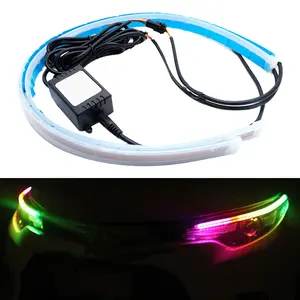 MS Lampu Alis LED DRL 60cm Lampu Running Turning Led Headlamp Mobil Lampu Sein 1 SET 2 PCS