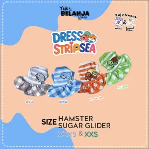 Baju Sugar Glider / Hamster Dress Stripsea  Hewan Kecil size XXS | Yuk Belanja Gaes!