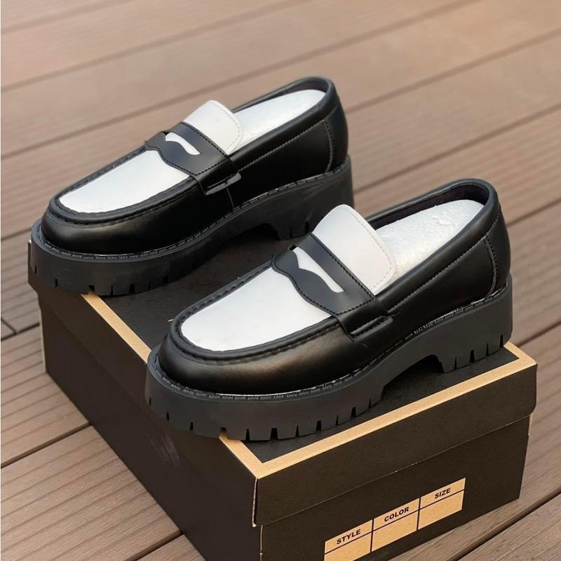 Giày Lười Nam Loafer Da Xít Đế Chucky Đen Trắng, Giày Da Nam Kiểu Dáng Công Sở Cao Cấp Mã 2526 - Xưởng Giày Chelsea Boot 1