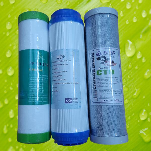 BỘ LÕI 123 (LÕI SỐ 1 PP 5 MICRON, LÕI SỐ 2 THAN UDF, LÕI SỐ 3 THAN CTO)/ OEM UDF PVN452