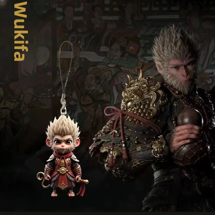 Dây Đeo buộc điện thoại di động, Thiết Kế Mới Thần Thoại Đen Wukong, Dây Xích Chuyền Điện Thoại Di Động Thích Hợp Cho Túi Học Sinh, Mặt Dây Chuyền Và Móc Chìa Khóa 5