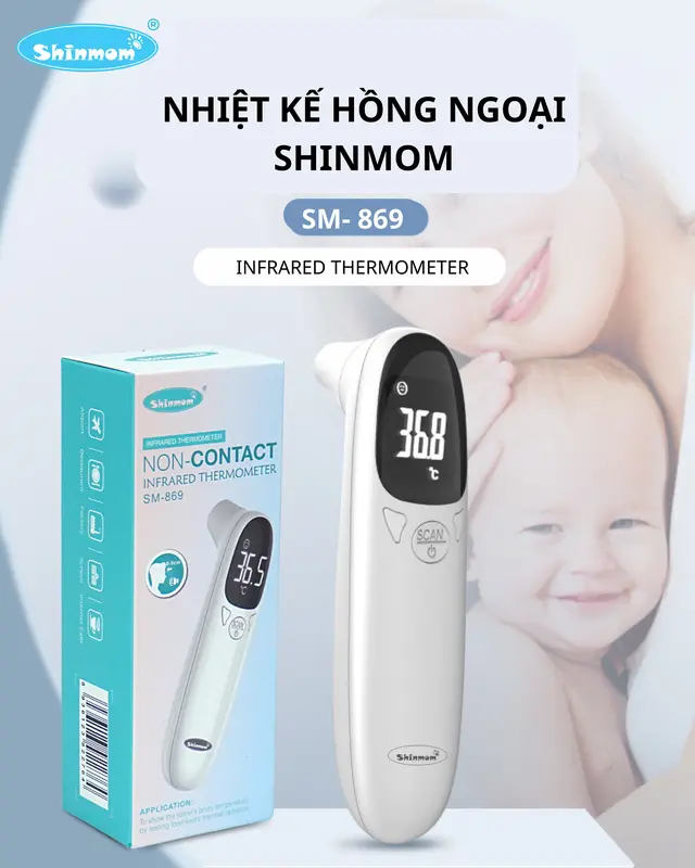 Nhiệt kế hồng ngoại Shinmom có bảo hành 0
